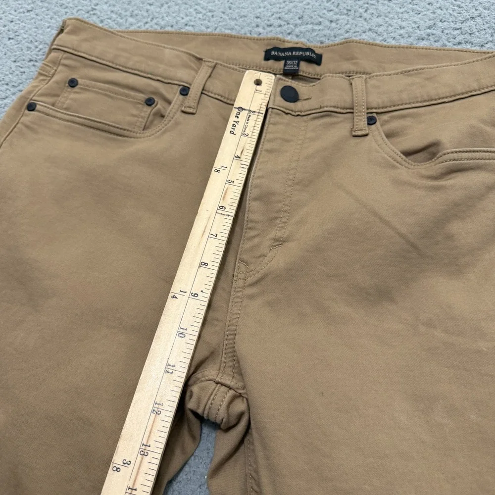 Banana Republic Twill Pants Mens 36x32 Tan 5-Pocket Straight Leg Stretch Khaki